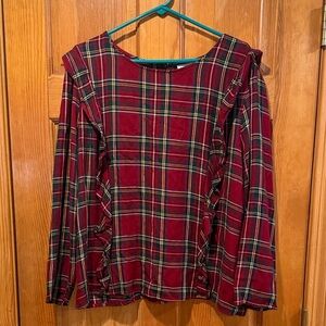Catalog favorites women’s plaid top size xlarge.
